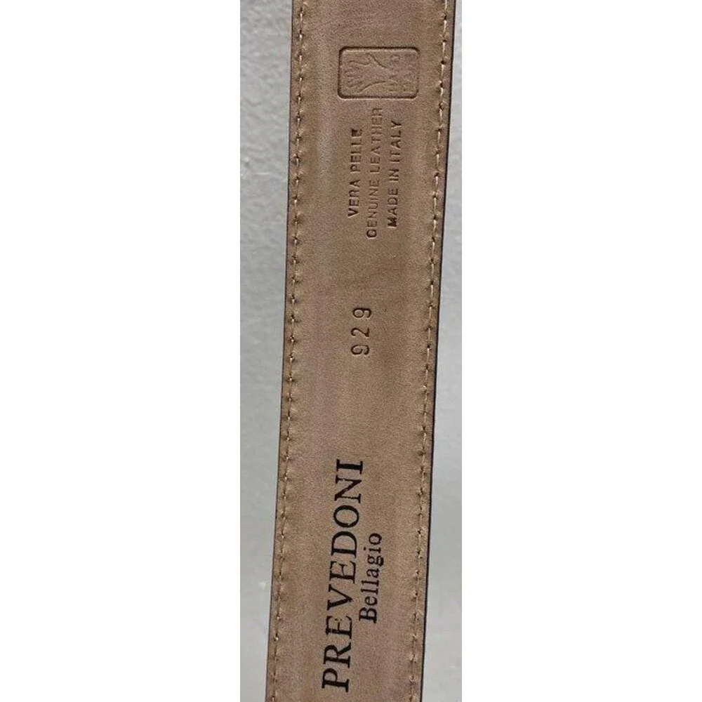 Prevedoni Bellagio Blue Leather Belt - Made in Italy - Pristine Size 46 / 115cm